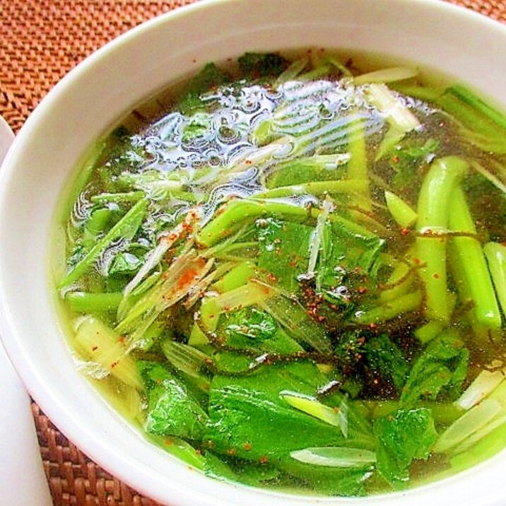 小松菜ともずく酢のスープ